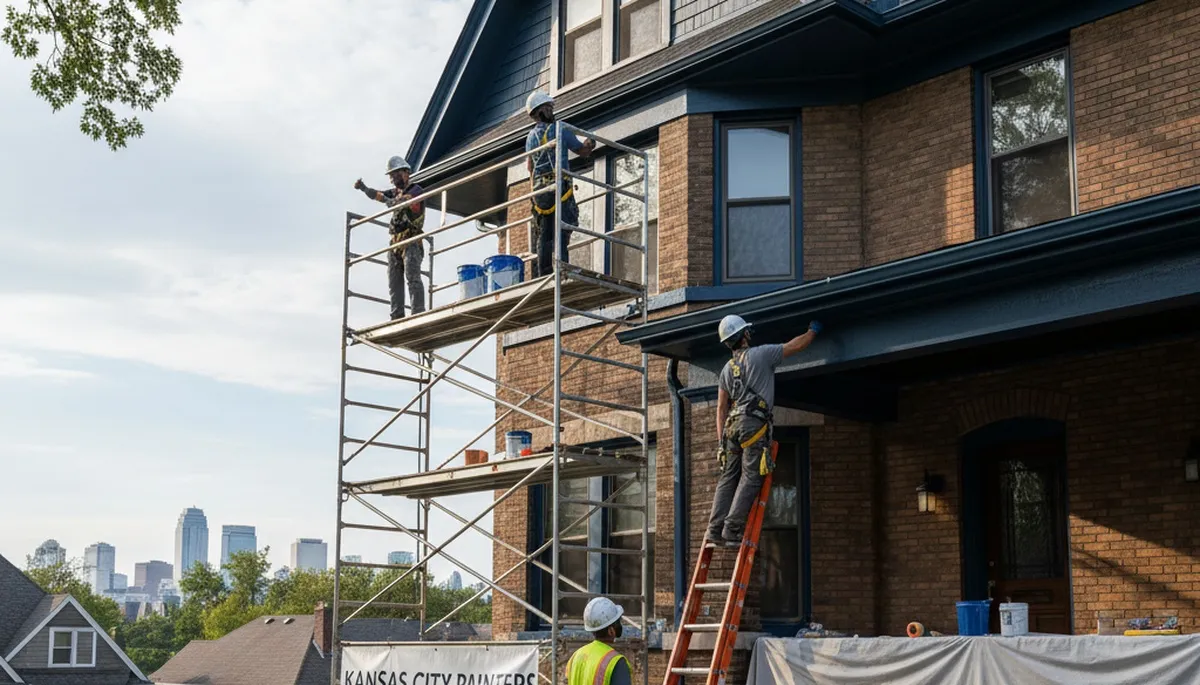 Professional painting crew serving Kansas City, KS exterior house painting project